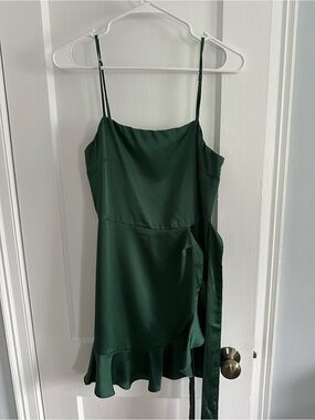 A Love Like You Green Tie Ruffle Dress